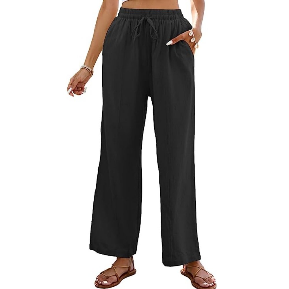 Women's Cotton Wide Leg Pants L *NWOT*